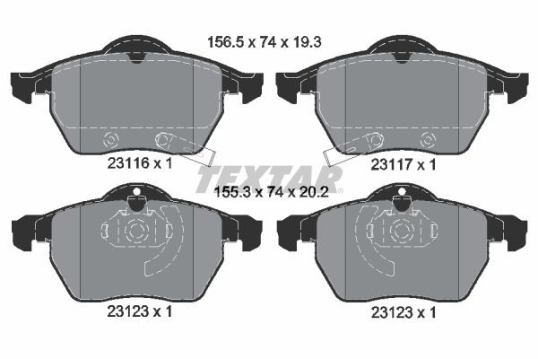 TEXTAR Kit pastiglie freni 2311701 2311701 Pastiglie freno sportive TEXTAR SAAB 95 Familiare costo