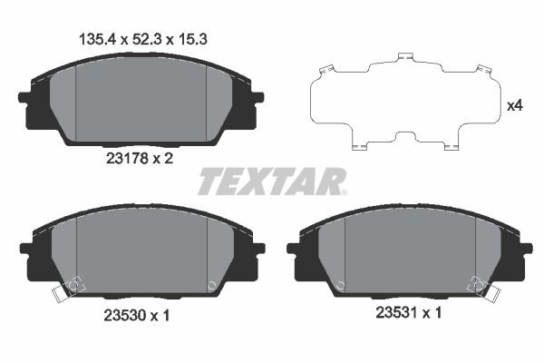 TEXTAR Τακάκια φρένων 2317801 Αγωνιστικά τακάκια TEXTAR ACCORD 2317801 φθηνά