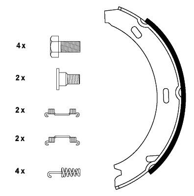 TEXTAR Handbromsbackar 91044500 91044500 TEXTAR handbromsbelägg Mercedes 100