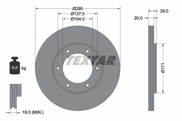 TEXTAR Brzdový kotouč 92035600 TEXTAR 92035600 Brzdový kotúč Nissan Patrol W160 originálne cena