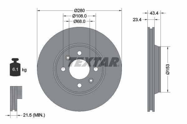 TEXTAR Disco freno 92048400 TEXTAR 92048400 Disco freno SAAB 900 I Combi Coupe 2.0 -16 145 CV 1993