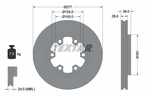 TEXTAR Bremseskive 92059000 TEXTAR 92059000 Bremseskiver Pathfinder WD21 billig