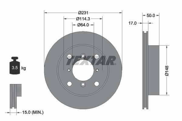 TEXTAR Piduriketas 92069000 TEXTAR 92069000 Piduriketas Suzuki Swift SF413 hind