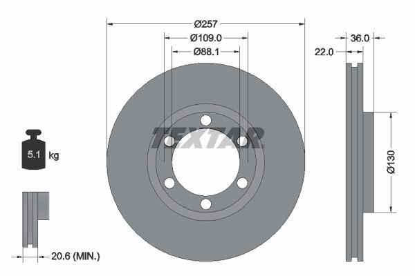 TEXTAR Piduriketas 92075800 TEXTAR 92075800 Piduriketas OPEL Campo (TF0, TF1) 3.1 TD 4x4 (TFS69) 109 hj 2001