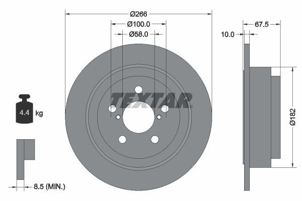 TEXTAR Brake disc 92082000 SAAB 99 TEXTAR brake discs 92082000