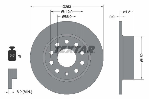 TEXTAR Bremseskive 92120900 Bremseskiver TEXTAR Skoda KODIAQ 92120900