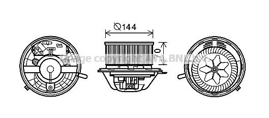 PRASCO Elektrimootor, salongiventilaator MS8608 MS8608 Salongi ventilaator PRASCO MERCEDES-BENZ VIANO
