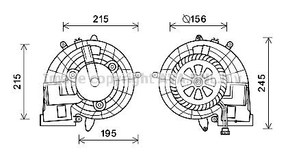 PRASCO Elektromotor, kupévifte MS8612 Varmeapparat motor PRASCO Mercedes-Benz SPRINTER MS8612
