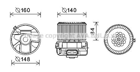 PRASCO Elektrisk motor, kupéfläkt PE8372 pris Hyttfläkt Toyota NKE16_, NZE16_ PE8372 PRASCO
