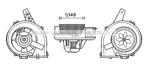 PRASCO El-motor, kabineblæser ST8044 PRASCO Kabineblæser SEAT ST8044