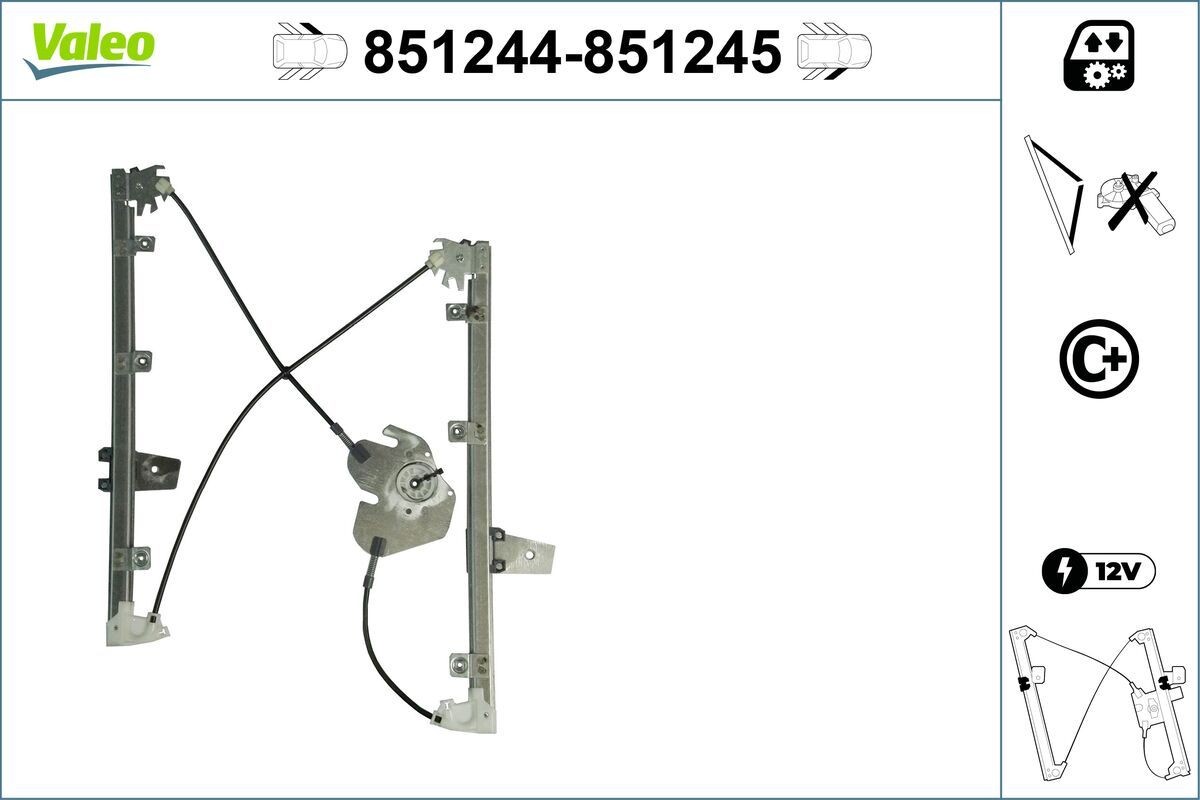 VALEO Rudehejs 851244 Vinduesløfter Renault HY_ 851244 VALEO