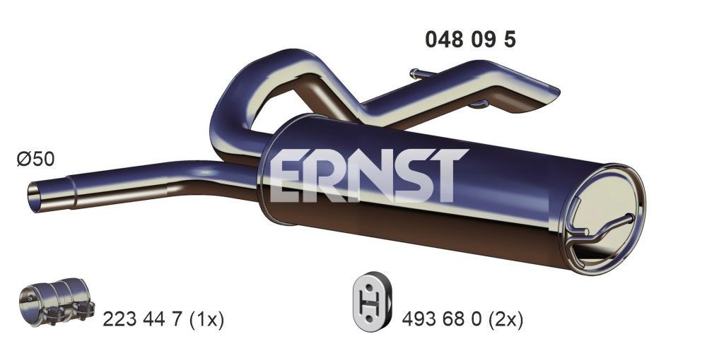 ERNST Panela de escape traseira 048095 ERNST 048095 originais Panela de escape Opel Vivaro A Combi custo