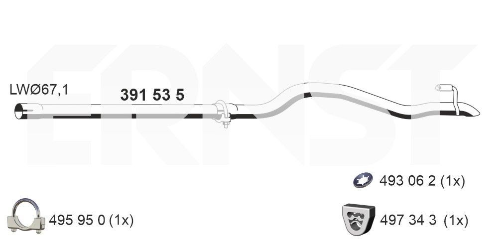 ERNST Σωλήνας εξάτμισης 391535 Εξατμισεισ ERNST Mercedes-Benz C-class 391535