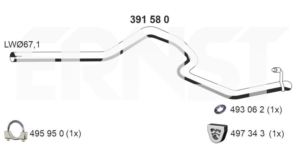 ERNST Voorpijp 391580 ERNST 391580 Uitlaatpijp Mercedes Sprinter Bus 906 originele prijs