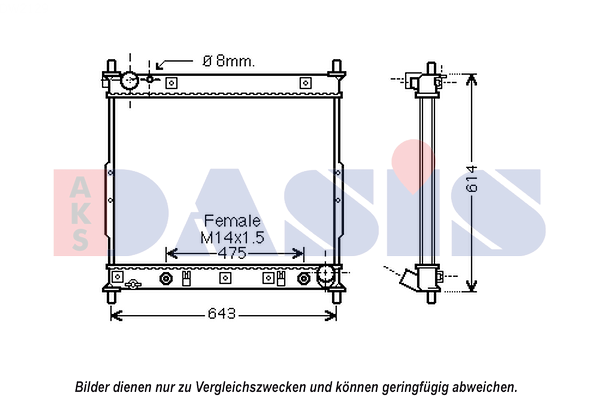 AKS DASIS Radiateur 510148N AKS DASIS 510148N originele Radiateur Ssangyong Rexton II kosten
