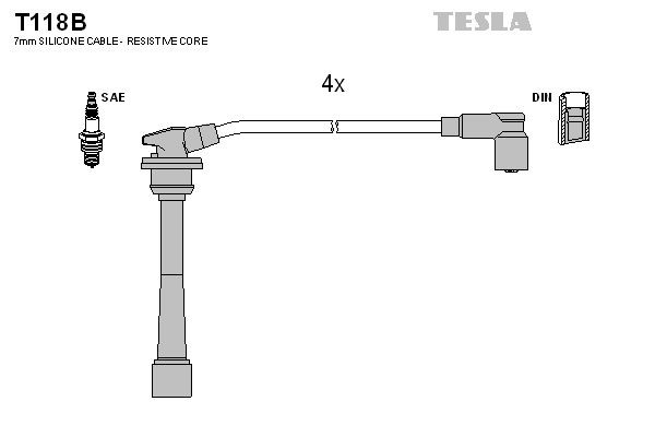 TESLA Bougiekabels T118B TESLA T118B Bougiekabel Hyundai Accent 3 originele prijs