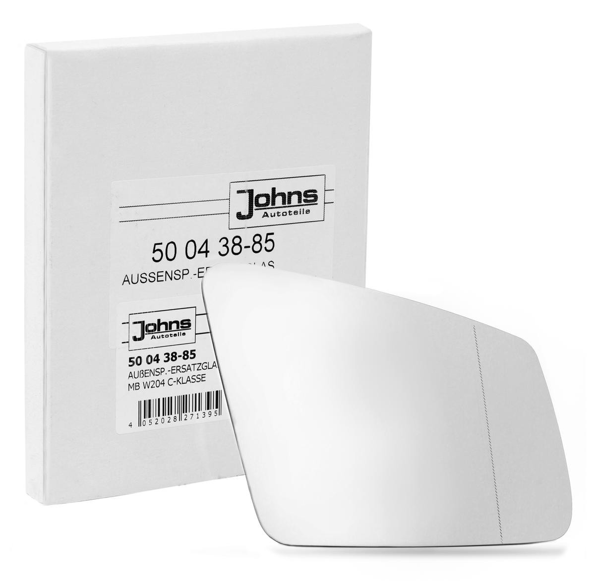 JOHNS Spoguļstikls, Ārējais atpakaļskata spogulis 50 04 38-85 JOHNS 50 04 38-85 Atpakaļskata spogulis Mercedes S212 par izdevīgu cenu
