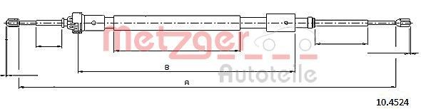 METZGER Żażné lanko parkovacej brzdy 10.4524 10.4524 METZGER Parkovacia brzda Citroën lacné