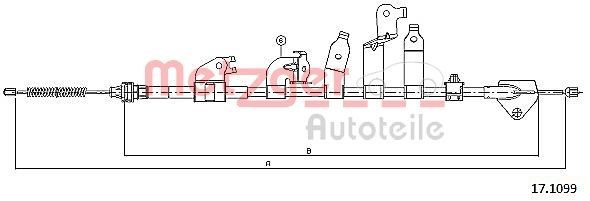 METZGER Handbremsseil 17.1099 Parkbremse METZGER Toyota 4 RUNNER 17.1099