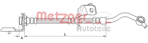 METZGER Brzdová hadica 4110820 Brzdové hadičky METZGER CRETA / ix25 4110820 lacné