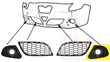 VAN WEZEL Õhuvõre, põrkeraud 0113593 Sport iluvõre VAN WEZEL Alfa Romeo 145 0113593