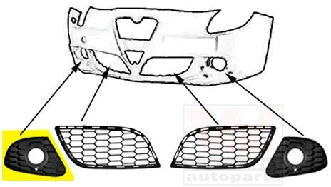 VAN WEZEL Ritilä 0113594 ALFA ROMEO GIULIETTA sport-maski VAN WEZEL 0113594