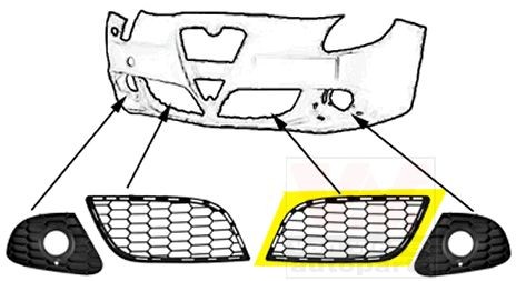VAN WEZEL Kofangergitter 0113595 VAN WEZEL 0113595 Gitter til kofanger Hyundai ATOS originale