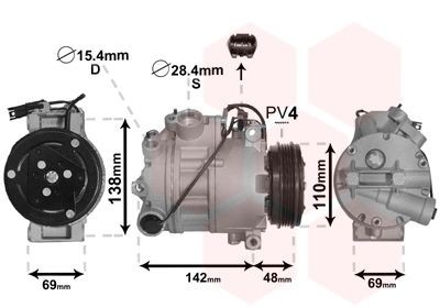 VAN WEZEL Aircopomp 0600K443 BMW 7-serie AC-pomp VAN WEZEL 0600K443
