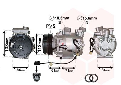 VAN WEZEL Aircopomp 2500K275 2500K275 Compressor HONDA CRX VAN WEZEL