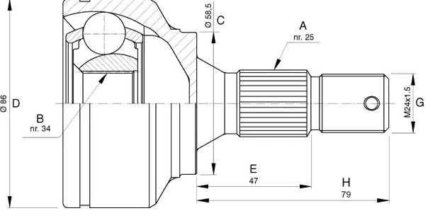 LPR Jeu de joints, arbre de transmission KPG776 Citroën DS5 Tête de cardan LPR KPG776