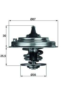 Thermostat d'eau MAHLE TX 34 82D MAHLE TX 34 82D: Thermostat liquide de refroidissement Volkswagen PHAETON 2006