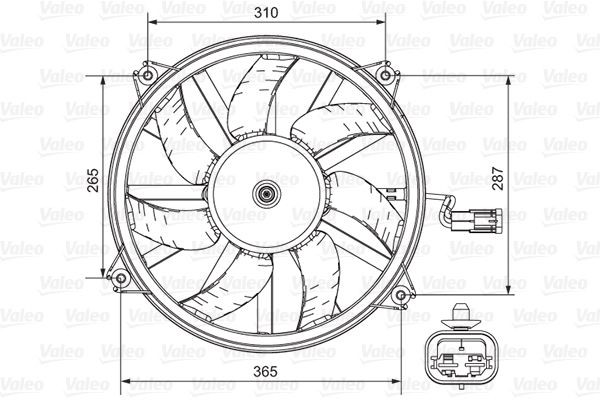 VALEO Køleventilator 696850 696850 Ventilator til motorkøling HYUNDAI COUPE VALEO