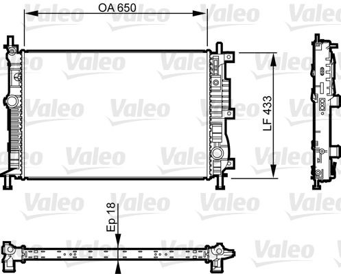 VALEO Radiator, motorkjøling 735555 735555 Radiator motor FIAT 850 VALEO