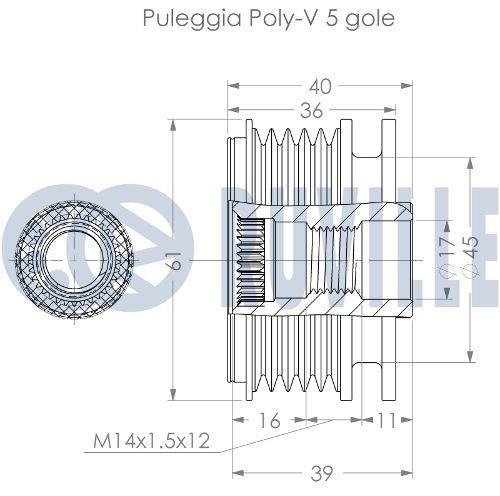 RUVILLE Timing belt deflection pulley 56034 56034 RUVILLE CHRYSLER timing belt deflection pulley