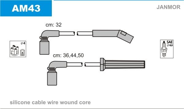 JANMOR Tändkabelsats AM43 AM43 JANMOR tändkablar CHEVROLET LACETTI