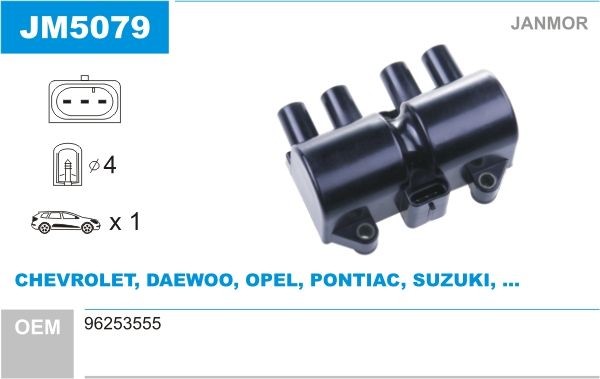 JANMOR Süütepool JM5079 JANMOR JM5079 Süütepool Daewoo KALOS originaal