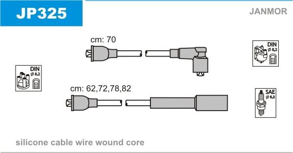 Ignition Cable Kit JANMOR JP325 JANMOR JP325 2013 HONDA JAZZ ignition leads replacement