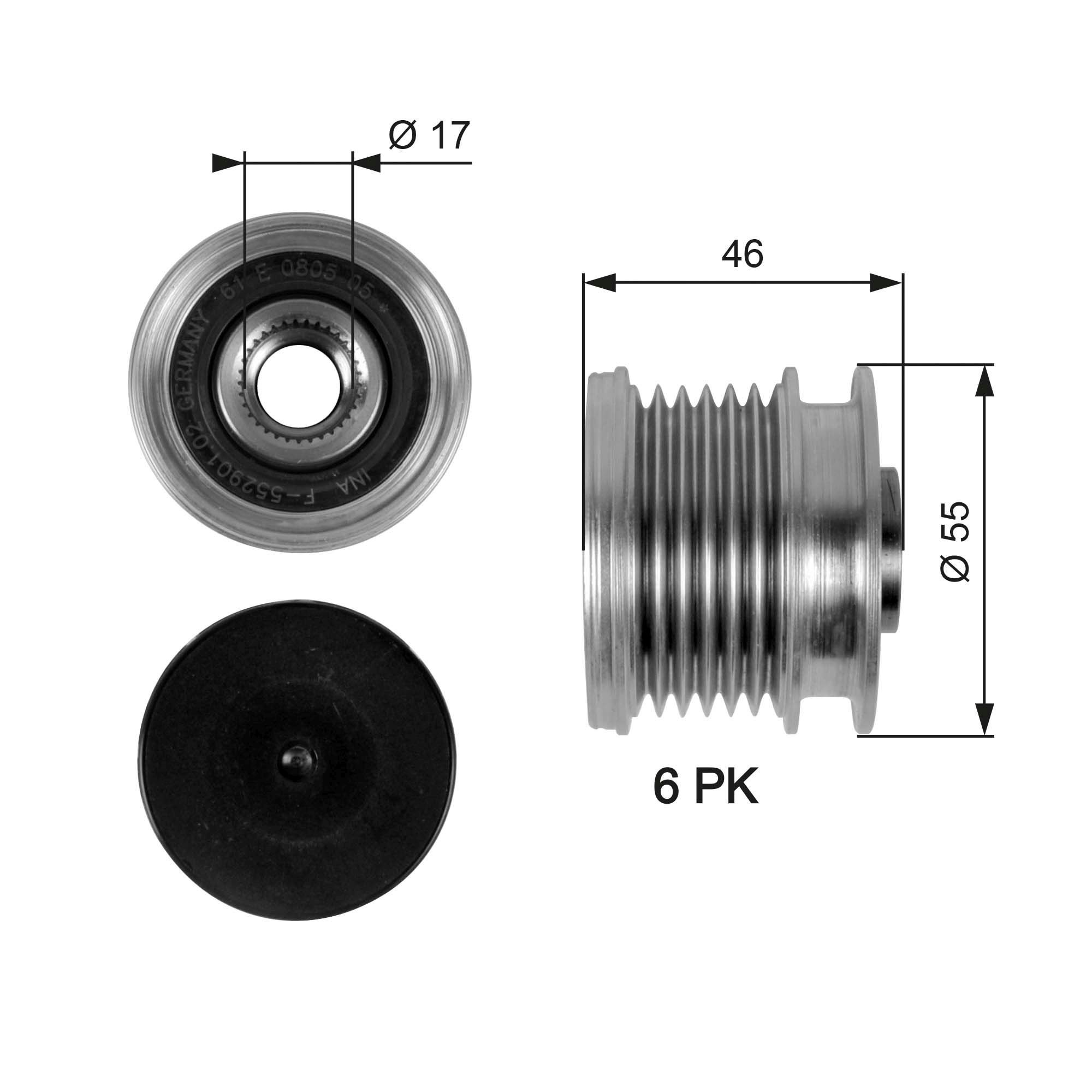GATES Alternator - sprzęgło jednokierunkowe OAP7092 Zestawy naprawcze Mercedes 470: Alternator - sprzęgło jednokierunkowe GATES DriveAlign OAP7092
