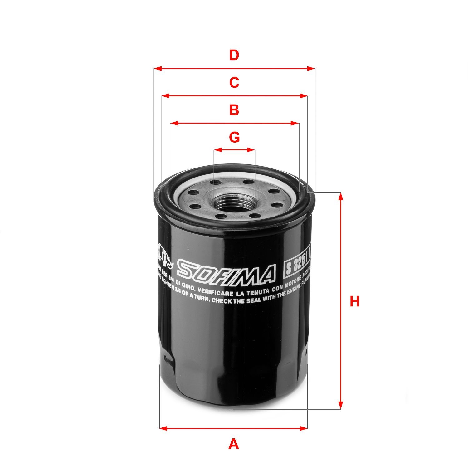 SOFIMA Oljefilter S 3251 R S 3251 R SOFIMA motoroljefilter TOYOTA CAMRY