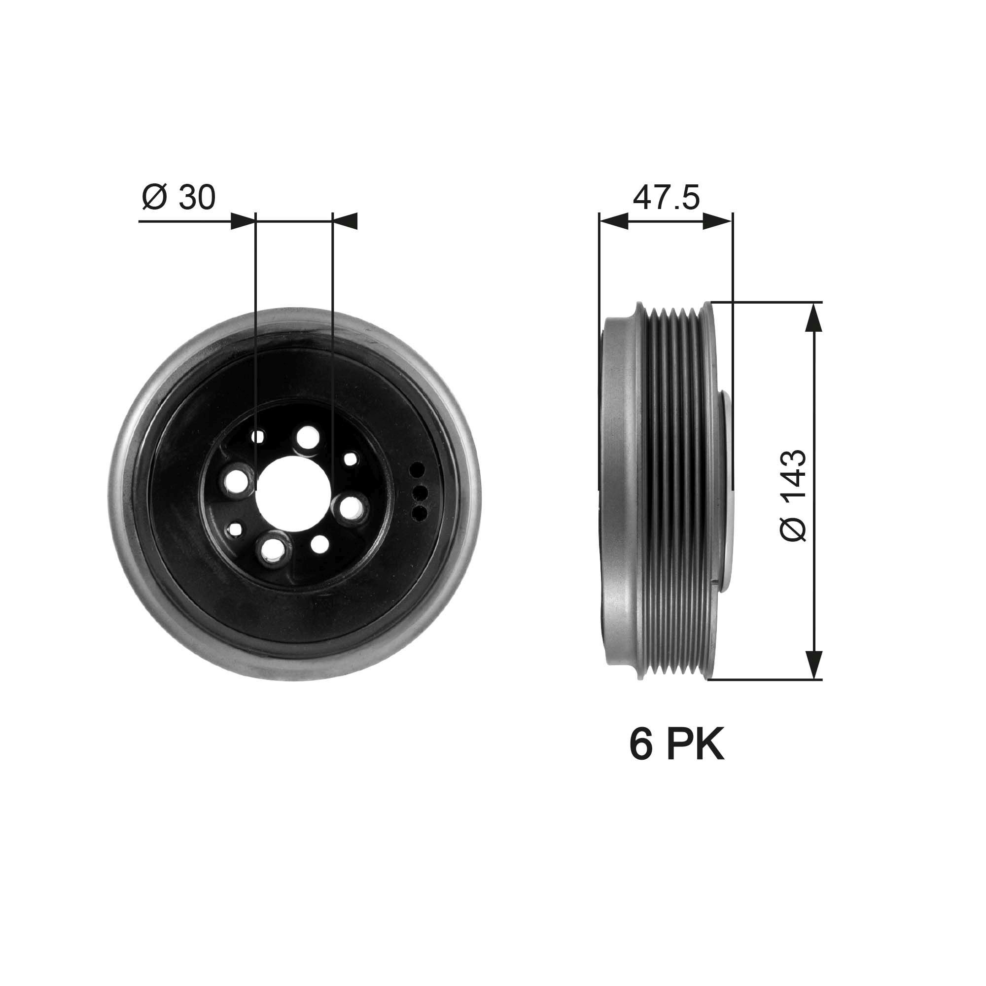 GATES Krukaspoelie TVD1003 Volkswagen AMAROK Krukaspoelie GATES DriveAlign TVD1003
