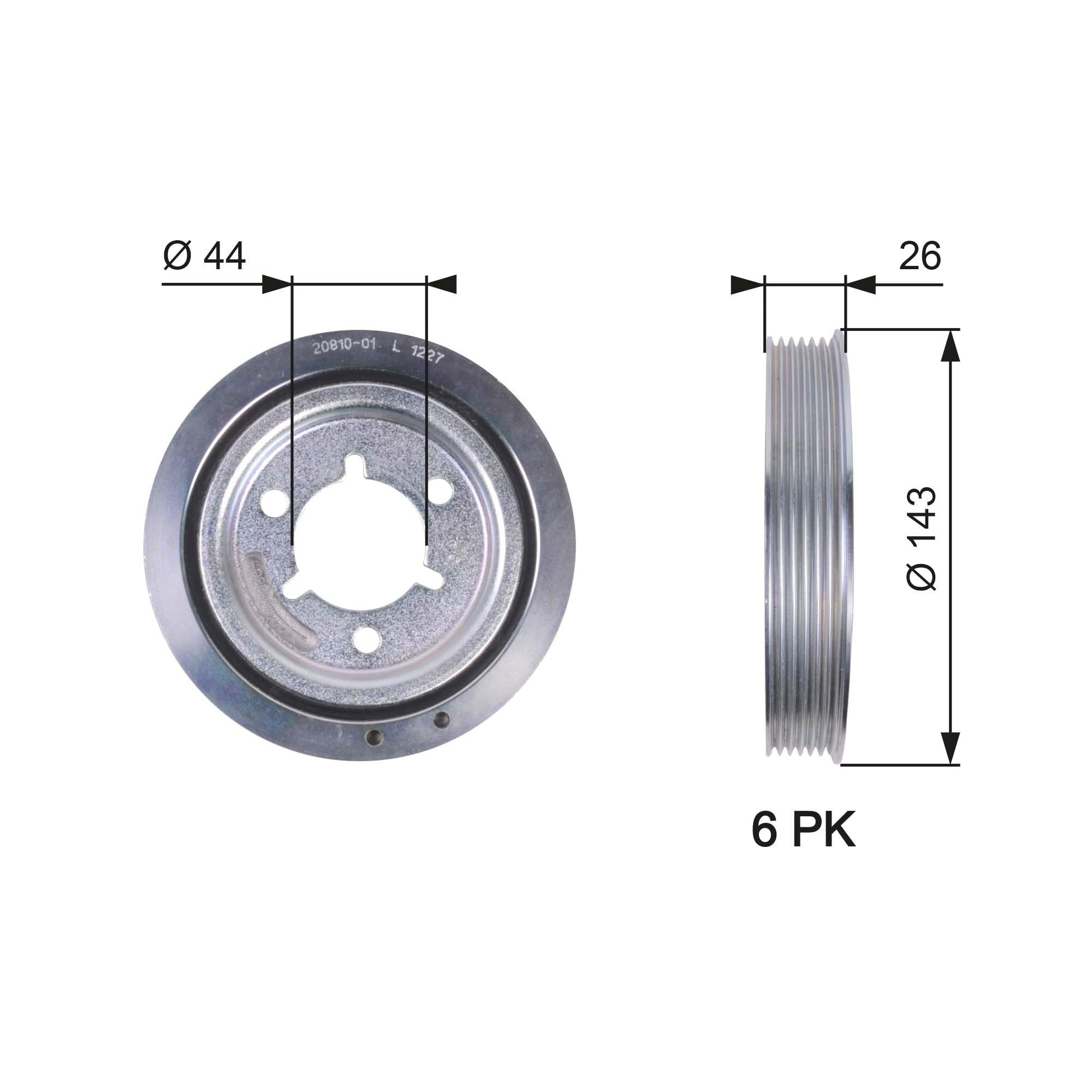 Crankshaft pulley GATES TVD1055 GATES DriveAlign TVD1055 2004 CITROЁN BERLINGO crankshaft pulley replacement