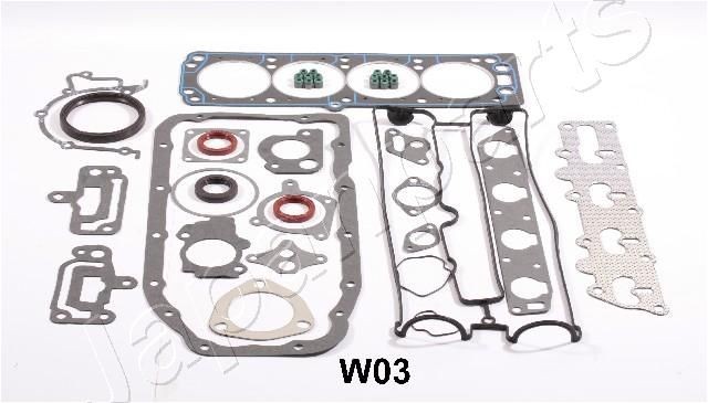 JAPANPARTS Kit guarnizioni motore KM-W03 KM-W03 costo Serie guarnizioni motore VOLVO 240 JAPANPARTS