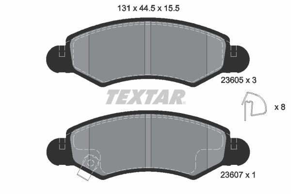 TEXTAR Remblokken 2360501 2360501 Race-remblokken TEXTAR SUZUKI SX4