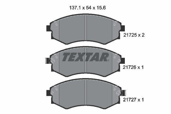 TEXTAR Bremžu kluči 2172502 TEXTAR 2172502 Bremžu kluči NISSAN Largo MPV (W30) 2.0 TD (VW30) 105 ZS 1998