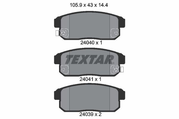 TEXTAR Pastilhas de travão 2404001 TEXTAR 2404001 Jogo de pastilhas para travão de disco Nissan Maxima QX A33 preço