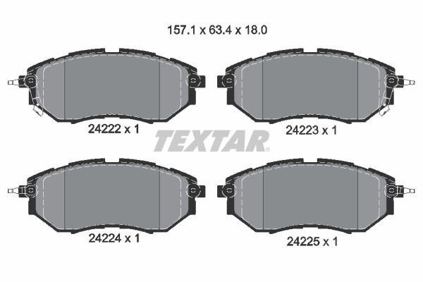 TEXTAR Brzdové doštičky/platničky 2422201 TEXTAR 2422201 Brzdové doštičky/platničky SUBARU Outback VI (BT) 2.5 AWD (BT9) 185 KS 2024