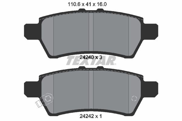 Τακάκια φρένων TEXTAR 2424001 TEXTAR 2424001 Σετ τακάκια NISSAN PATHFINDER 2010