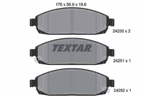 TEXTAR Remblokken 2425001 TEXTAR 2425001 Remblokken JEEP Grand Cherokee III (WH, WK) 5.7 326 Pk 2006