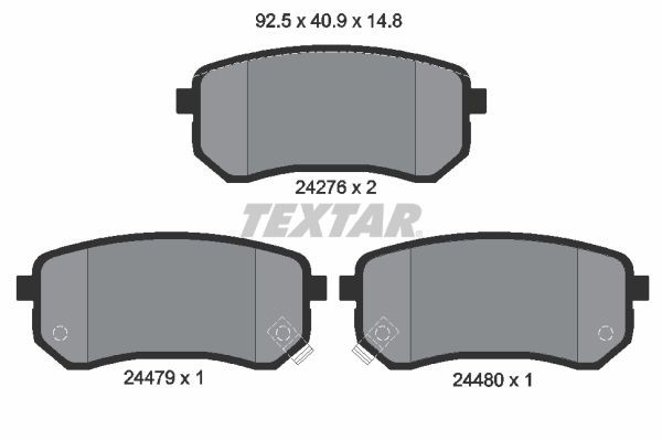 TEXTAR Kit pastiglie freni 2427601 TEXTAR 2427601 Kit pastiglie freni DODGE i10 Hatchback 1.1 66 CV 2013