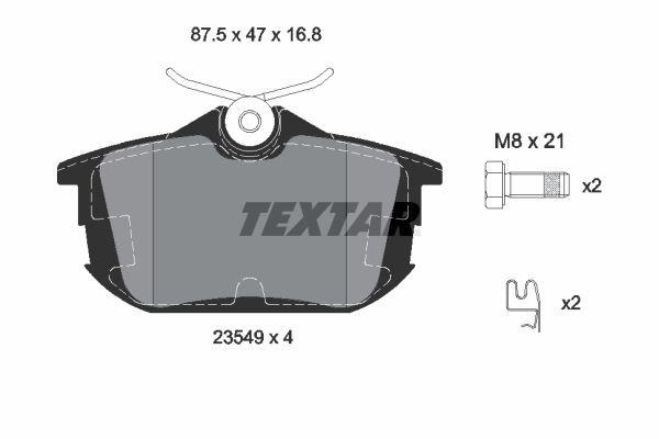 TEXTAR Piduriklotsid 2354901 2354901 Piduriklots SMART FORFOUR TEXTAR